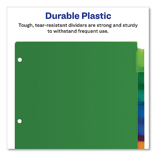 Avery Insertable Big Tab Plastic Dividers, 8-Tab, 11 x 8.5, Assorted, 1 Set (11901)