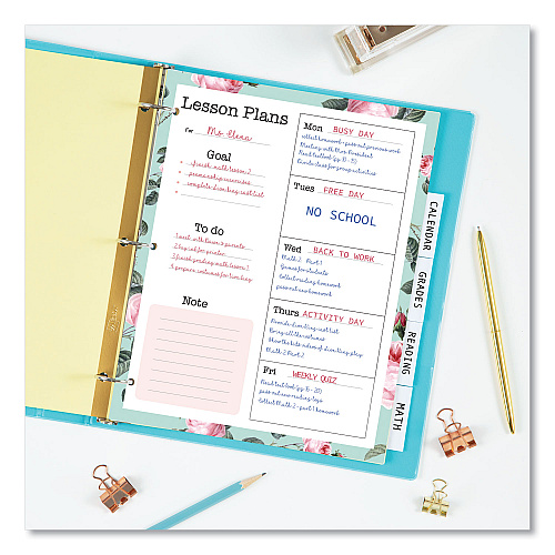 Avery Insertable Big Tab Dividers, 5-Tab, Double-Sided Gold Edge Reinforcing, 11 x 8.5, Buff, Clear Tabs, 24 Sets (11113)