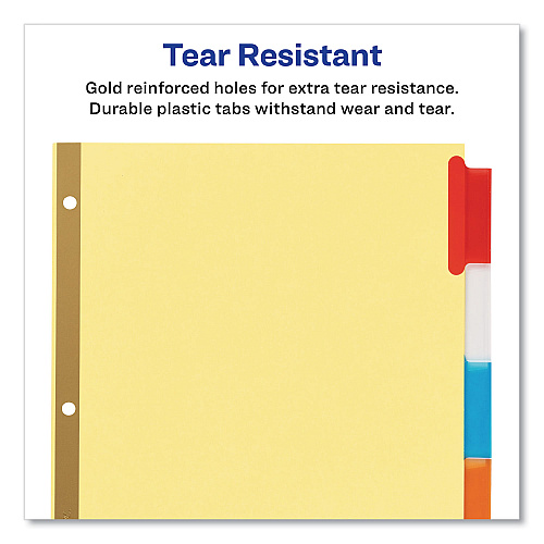 Avery Big Tab Insertable Dividers, 5-Tab, Buff, 1 Set (11109)