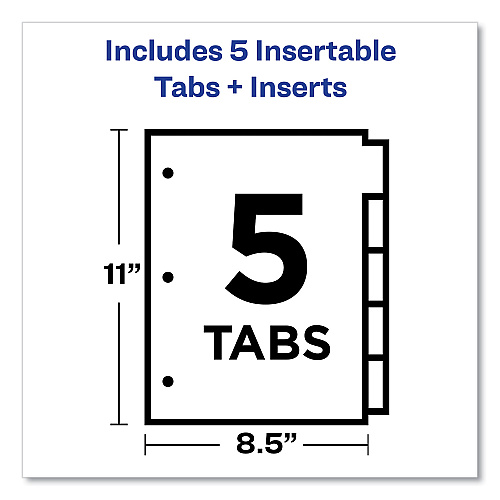 Avery Big Tab Insertable Dividers, 5-Tab, Buff, 1 Set (11109)