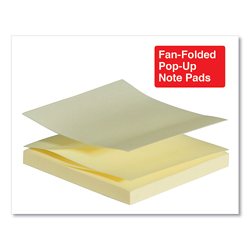 Universal Fan-Folded Self-Stick Pop-Up Note Pads, 3" x 3", Assorted Pastel Colors, 100 Sheets/Pad, 12 Pads/Pack (UNV35619)