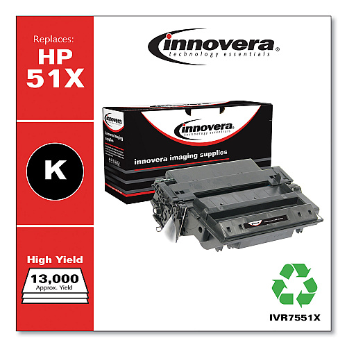 Innovera Remanufactured Black High-Yield Toner, Replacement for 51X (Q7551X), 13,000 Page-Yield