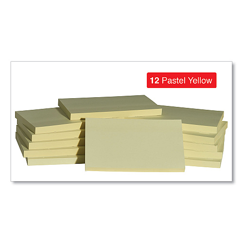 Universal Self-Stick Note Pads, 3" x 5", Yellow, 100 Sheets/Pad, 12 Pads/Pack (UNV35672)