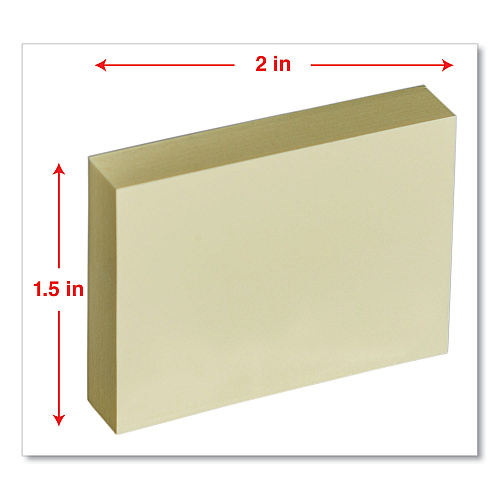 Universal Self-Stick Note Pads, 1.5" x 2", Yellow, 100 Sheets/Pad, 12 Pads/Pack (UNV35662)