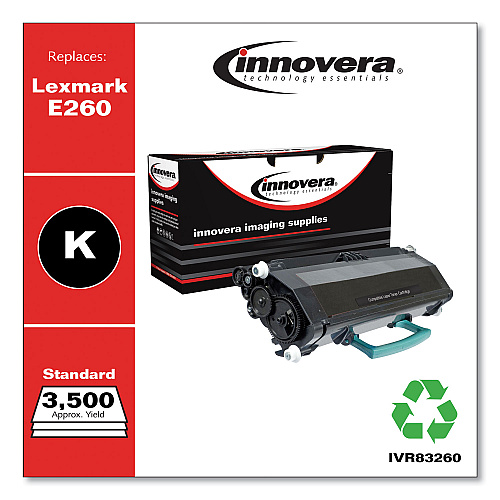 Innovera Remanufactured Black Toner, Replacement for E260A21A, 3,500 Page-Yield (IVR83260)