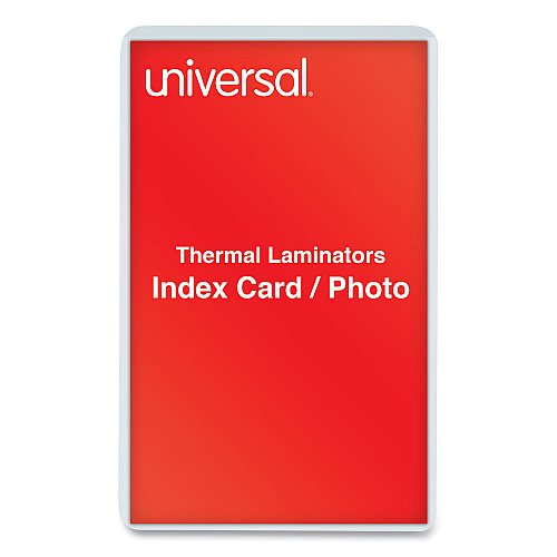Universal Laminating Pouches, 5 mil, 5.5" x 3.5", Gloss Clear, 25/Pack (UNV84679)