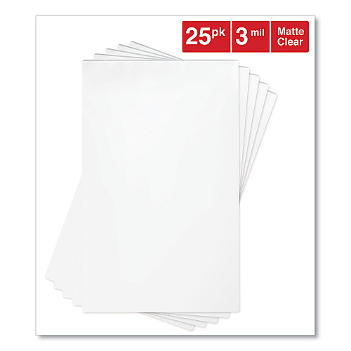 Universal Laminating Pouches, 3 mil, 9" x 14.5", Gloss Clear, 25/Pack (UNV84630)