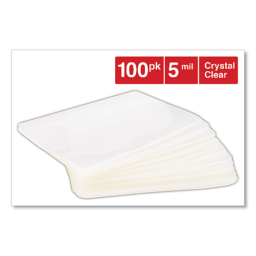 Universal Laminating Pouches, 5 mil, 6.5" x 4.38", Gloss Clear, 100/Box (UNV84680)