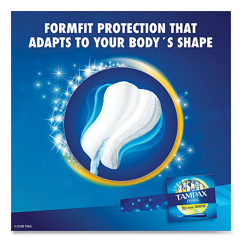Tampax Pearl Tampons, Regular, 18/Box (00454)