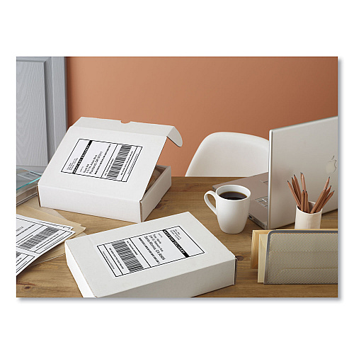 Avery Shipping Labels w/ TrueBlock Technology, Inkjet Printers, 5.5 x 8.5, White, 2/Sheet, 25 Sheets/Pack (8126)
