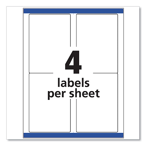 Avery Shipping Labels w/ TrueBlock Technology, Inkjet Printers, 3.5 x 5, White, 4/Sheet, 25 Sheets/Pack (8168)