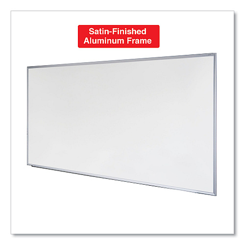 Universal Deluxe Melamine Dry Erase Board, 72 x 48, Melamine White Surface, Silver Anodized Aluminum Frame (UNV43626)