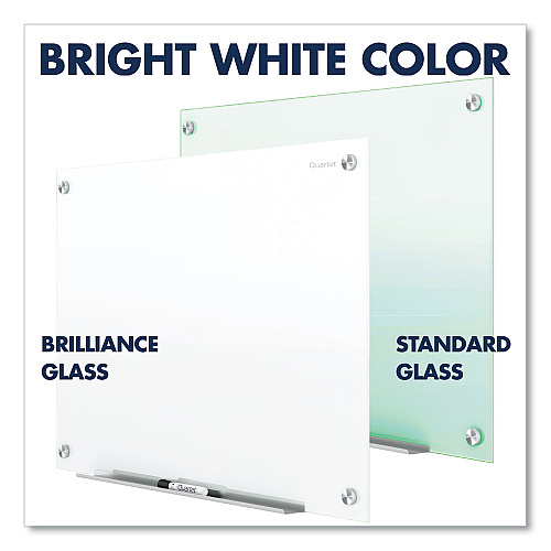 Quartet Brilliance Glass Dry-Erase Boards, 48 x 48, White Surface (G24848W)