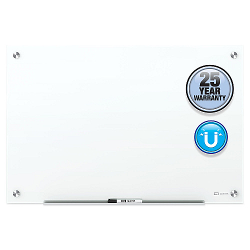 Quartet Brilliance Glass Dry-Erase Boards, 48 x 48, White Surface (G24848W)