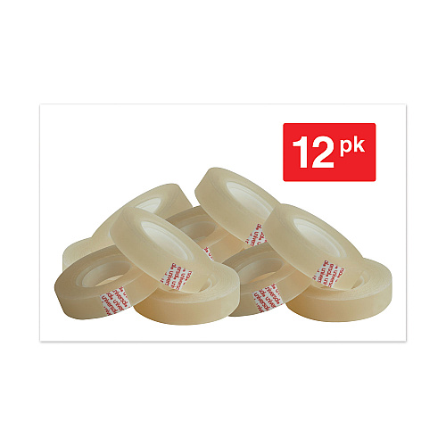 Universal Invisible Tape, 1" Core, 0.5" x 36 yds, Clear, 12/Pack (UNV81236VP)
