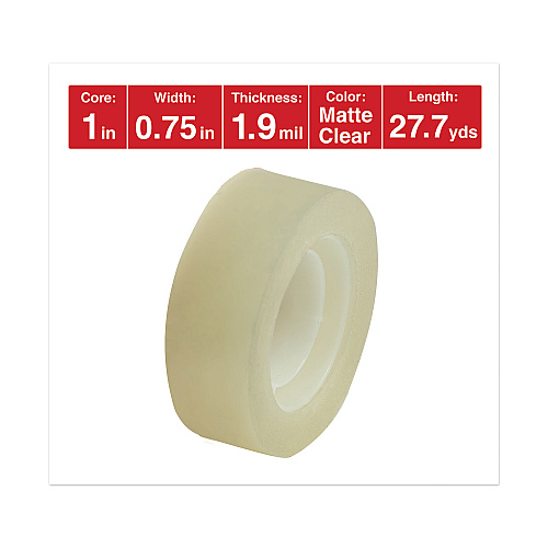 Universal Invisible Tape, 1" Core, 0.75" x 83.33 ft, Clear, 6/Pack (UNV83410)