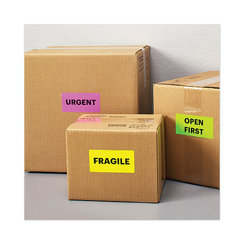 Avery High-Visibility Permanent Laser ID Labels, 2 x 4, Asst. Neon, 150/Pack (5978)