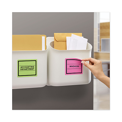 Avery High-Vis Removable Laser/Inkjet ID Labels w/ Sure Feed, 3.33 x 4, Neon, 72/PK (6482)