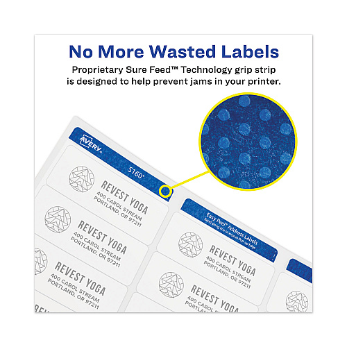 Avery Permanent Laser Print-to-the-Edge ID Labels w/SureFeed, 1.66" dia, White, 600/PK (5293)