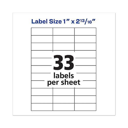 Avery Copier Mailing Labels, Copiers, 1 x 2.81, Clear, 33/Sheet, 70 Sheets/Pack (5311)
