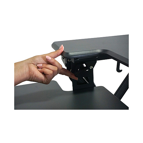 Victor High Rise Height Adjustable Standing Desk with Keyboard Tray, 36" x 31.25" x 5.25" to 20", Gray/Black (DCX760G)