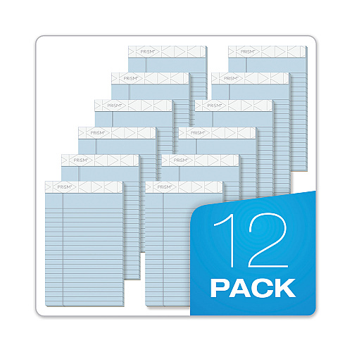 TOPS Prism + Colored Writing Pads, Narrow Rule, 50 Pastel Blue 5 x 8 Sheets, 12/Pack (63020)