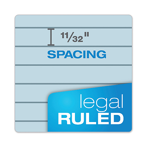 TOPS Prism + Colored Writing Pads, Wide/Legal Rule, 50 Pastel Blue 8.5 x 11.75 Sheets, 12/Pack (63120)