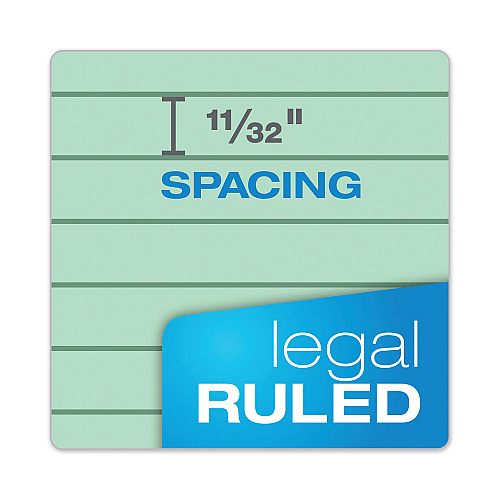 TOPS Prism + Colored Writing Pads, Wide/Legal Rule, 50 Pastel Green 8.5 x 11.75 Sheets, 12/Pack (63190)