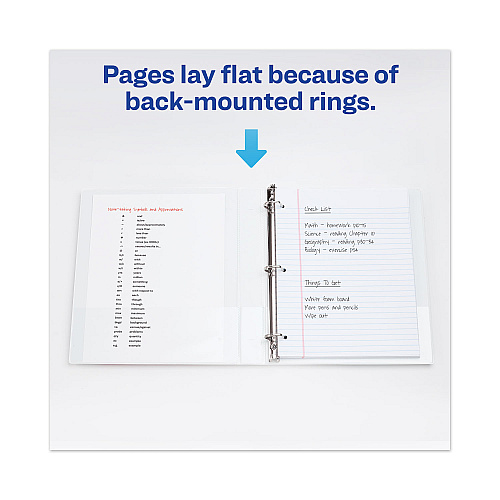 Avery Heavy-Duty View Binder with DuraHinge and One Touch EZD Rings, 3 Rings, 1" Capacity, 11 x 8.5, White (79199)