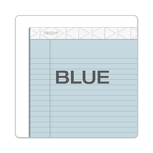 TOPS Prism + Colored Writing Pads, Wide/Legal Rule, 50 Pastel Blue 8.5 x 11.75 Sheets, 12/Pack (63120)