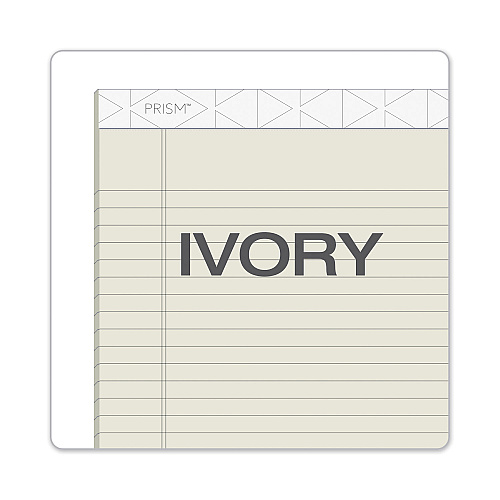 TOPS Prism + Colored Writing Pads, Wide/Legal Rule, 50 Pastel Ivory 8.5 x 11.75 Sheets, 12/Pack (63130)