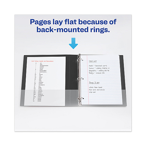 Avery Heavy-Duty View Binder with DuraHinge and One Touch EZD Rings, 3 Rings, 1" Capacity, 11 x 8.5, Black (79699)