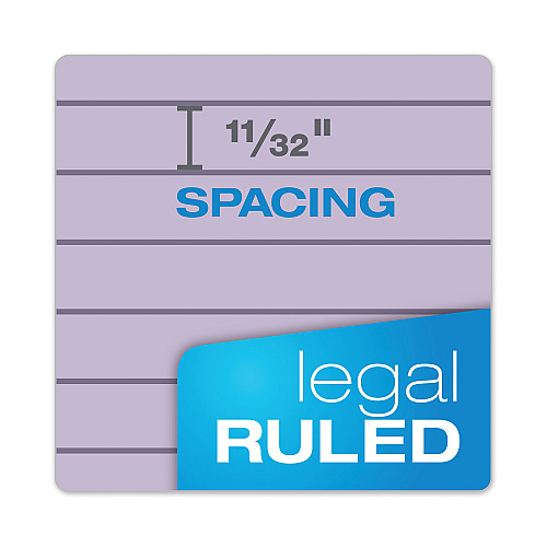 TOPS Prism + Colored Writing Pads, Wide/Legal Rule, 50 Pastel Orchid 8.5 x 11.75 Sheets, 12/Pack (63140)