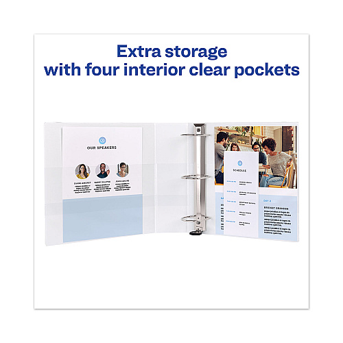 Avery Heavy-Duty View Binder with DuraHinge, One Touch EZD Rings and Extra-Wide Cover, 3 Ring, 3" Capacity, 11 x 8.5, White, (1321) (01321)