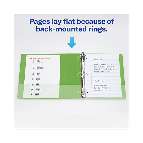 Avery Heavy-Duty View Binder with DuraHinge and One Touch EZD Rings, 3 Rings, 1" Capacity, 11 x 8.5, Chartreuse (79770)