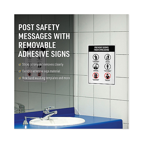 Avery Surface Safe Removable Label Safety Signs, Inkjet/Laser Printers, 7 x 10, White, 15/Pack 7" Width x 10" Length - Removable Adhesive - Rectangle - Laser, Inkjet - White - Film - Water Resistant - 1 / Sheet - 15 Total Sheets - 15 / Pack (61515)