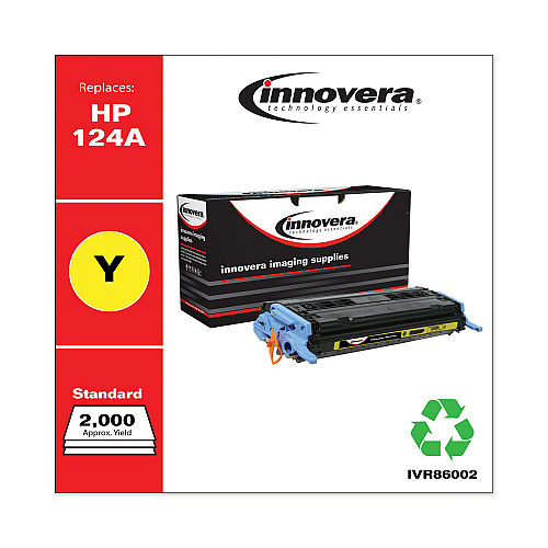 Innovera Remanufactured Yellow Toner, Replacement for 124A (Q6002A), 2,000 Page-Yield (IVR86002)