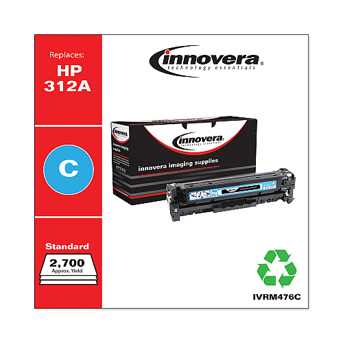 Innovera Remanufactured Cyan Toner, Replacement for 312A (CF381A), 2,700 Page-Yield (IVRM476C)