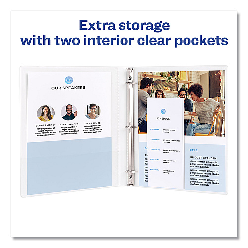 Avery Framed View Heavy-Duty Binders, 3 Rings, 0.5" Capacity, 11 x 8.5, White (68052)