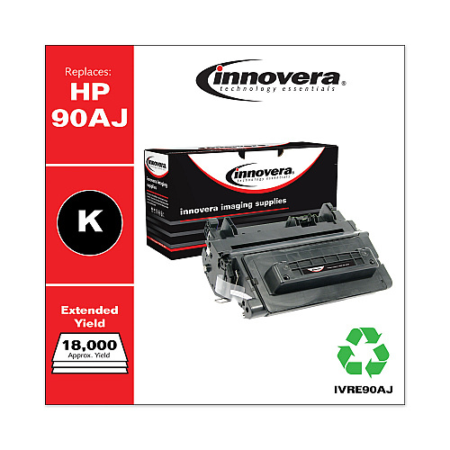 Innovera Remanufactured Black Extended-Yield Toner, Replacement for 90A (CE390AJ), 18,000 Page-Yield (IVRE90AJ)