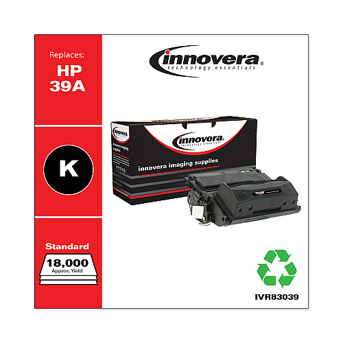 Innovera Remanufactured Black Toner, Replacement for 39A (Q1339A), 18,000 Page-Yield (IVR83039)