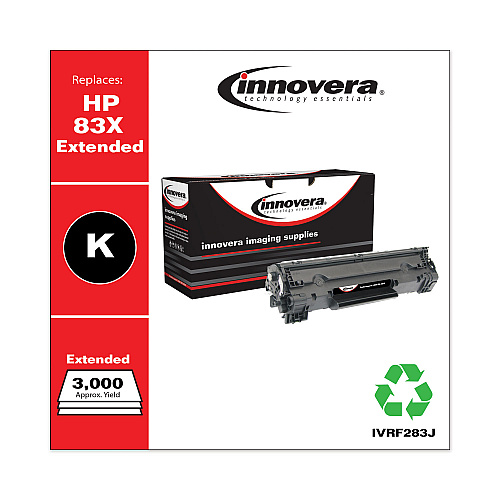 Innovera Remanufactured Black Extended-Yield Toner, Replacement for 83X (CF283XJ), 3,000 Page-Yield (IVRF283J)