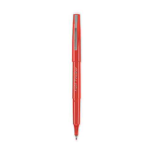 Pilot Fineliner Porous Point Pen, Stick, Fine 0.4 mm, Red Ink, Red Barrel (11015EA)
