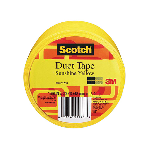 Scotch Duct Tape, 1.88" x 20 yds, Sunshine Yellow (70005058196)