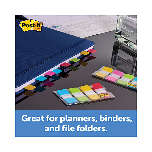 Post-it 1" Wide Tabs with Dispenser, Aqua, Pink, Violet, Yellow, 88/Pack (70005179216)