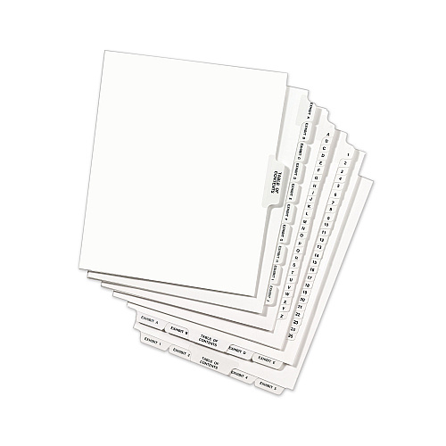 Avery-Style Preprinted Legal Bottom Tab Divider, 26-Tab, Exhibit B, 11 x 8.5, White, 25/PK 25 x Divider(s) - 25 Printed Tab(s) - Character - EXHIBIT B - 1 Tab(s)/Set - 8.5" Divider Width x 11" Divider Length - Letter - White Paper Divider - White  (11941)