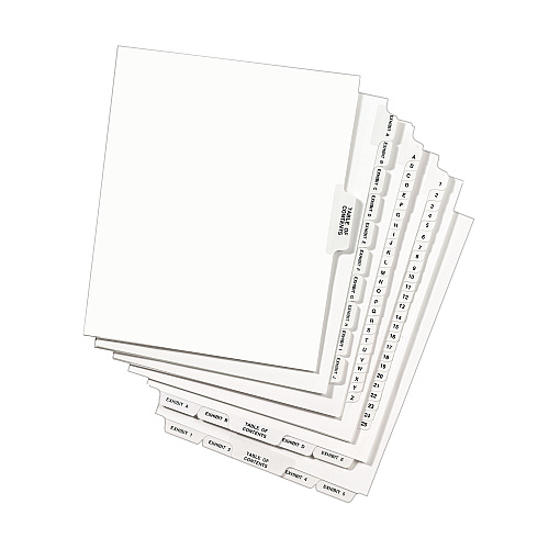Avery-Style Preprinted Legal Bottom Tab Dividers, 26-Tab, Exhibit Y, 11 x 8.5, White, 25/Pack 25 x Divider(s) - Bottom Tab(s) - Exhibit Y - 1 Tab(s)/Set - 8.5" Divider Width x 11" Divider Length - Letter - 8.50" Width x 11" Length - White Paper Di (12398)