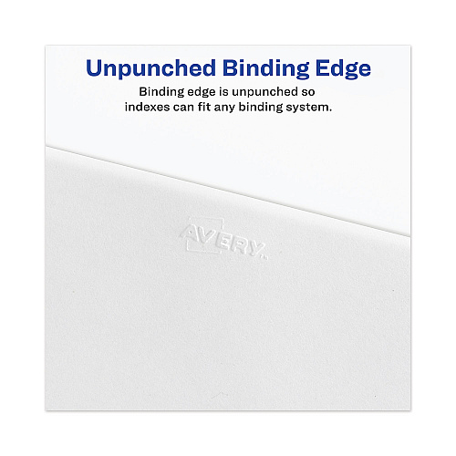Avery-Style Preprinted Legal Side Tab Divider, 26-Tab, Exhibit F, 11 x 8.5, White, 25/Pack, (1376) (01376)