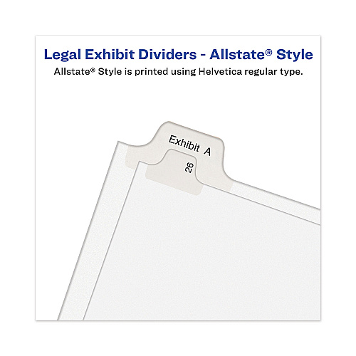 Avery-Style Preprinted Legal Bottom Tab Divider, 26-Tab, Exhibit B, 11 x 8.5, White, 25/PK 25 x Divider(s) - 25 Printed Tab(s) - Character - EXHIBIT B - 1 Tab(s)/Set - 8.5" Divider Width x 11" Divider Length - Letter - White Paper Divider - White  (11941)