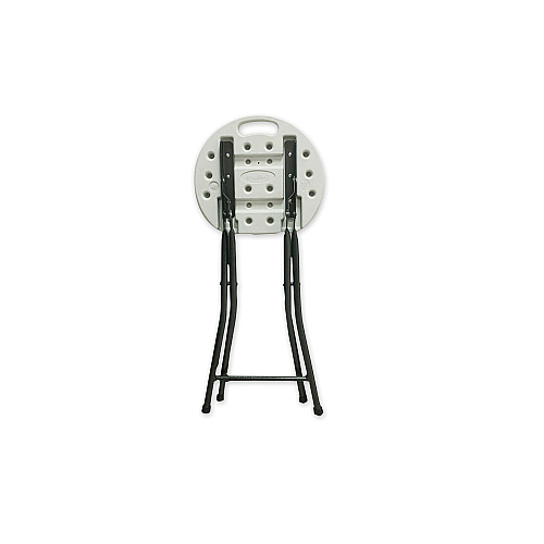 Iceberg Rough n Ready Folding Stool, Backless, Supports Up to 300 lb, 26" Seat Height, White Seat, Charcoal Base, 4/Carton (64573)